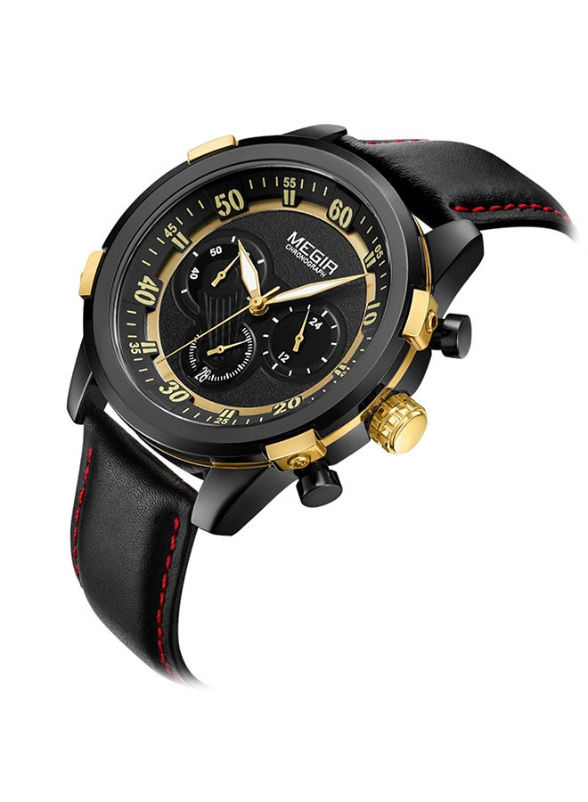 ميجر ساعة يد كرونوغراف بسوار من الجلد مقاومة للماء، طراز 1J2807B للرجال - Image 1