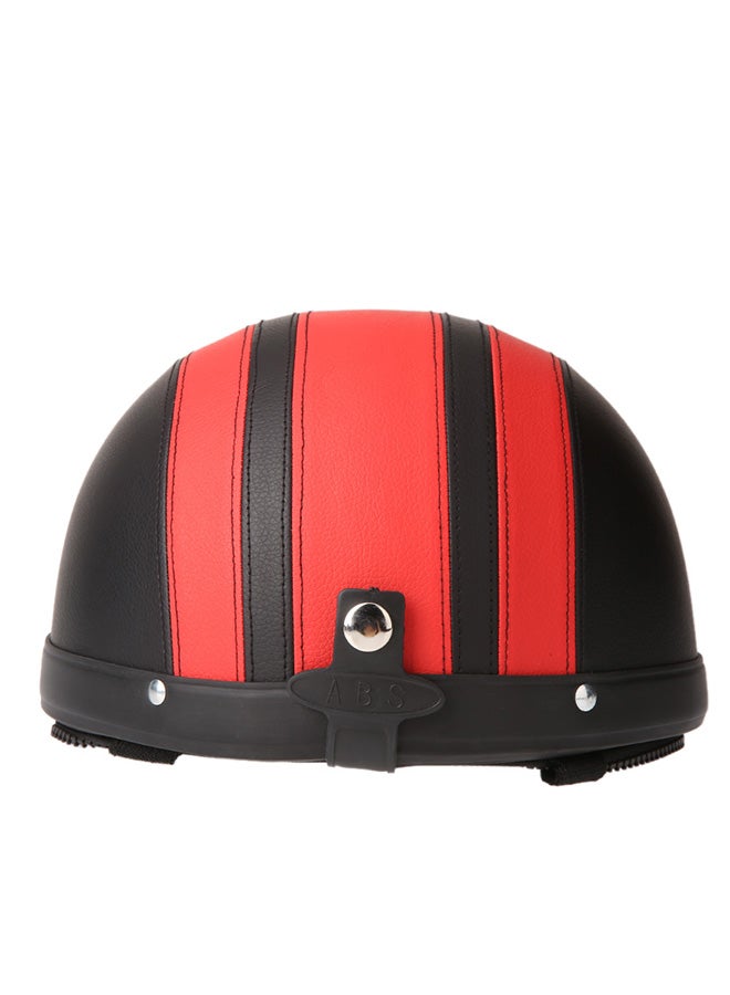 Generic Open Face Half Leather Helmet With Visor UV Goggles  - Image 2