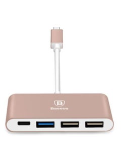 3-USB Ports Hub Adapter For Apple MacBook Rose Gold