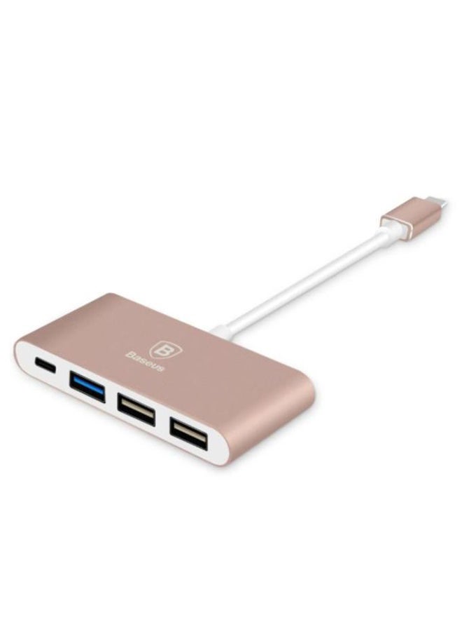 Generic - 3-USB Ports Hub Adapter For Apple MacBook Rose Gold - Image 1