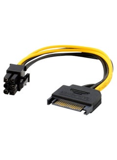 15pin SATA Power to 6pin PCIe PCI-e PCI Express Adapter Cable for Video Card Yellow/Black