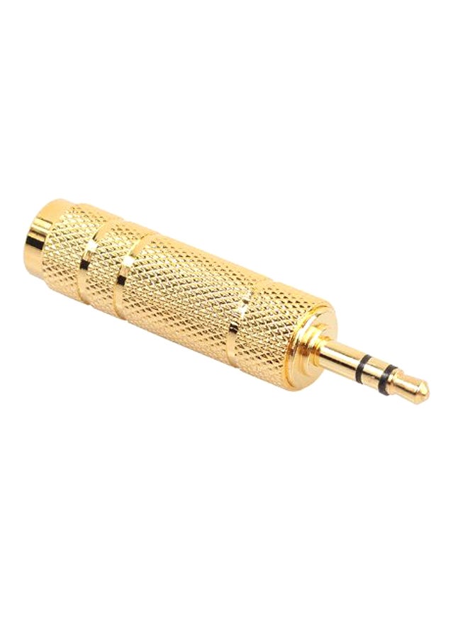 2-Piece 6.3mm 1/4 Female to 3.5mm 1/8 Male Stereo Audio Adapter Headphone Jack Gold  - Image 2