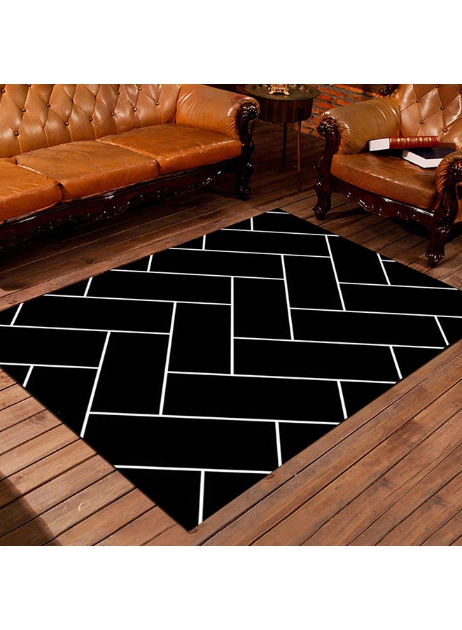 Angel city Modern Geometry Pattern Floor Mat Black 120X160cm - Image 1