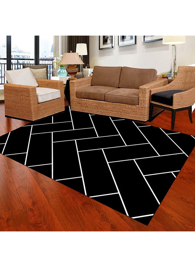 Angel city Modern Geometry Pattern Floor Mat Black 120X160cm - Image 2