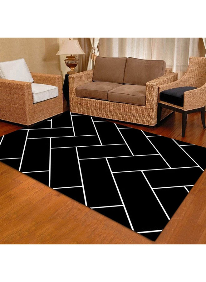 Angel city Modern Geometry Pattern Floor Mat Black 120X160cm - Image 3