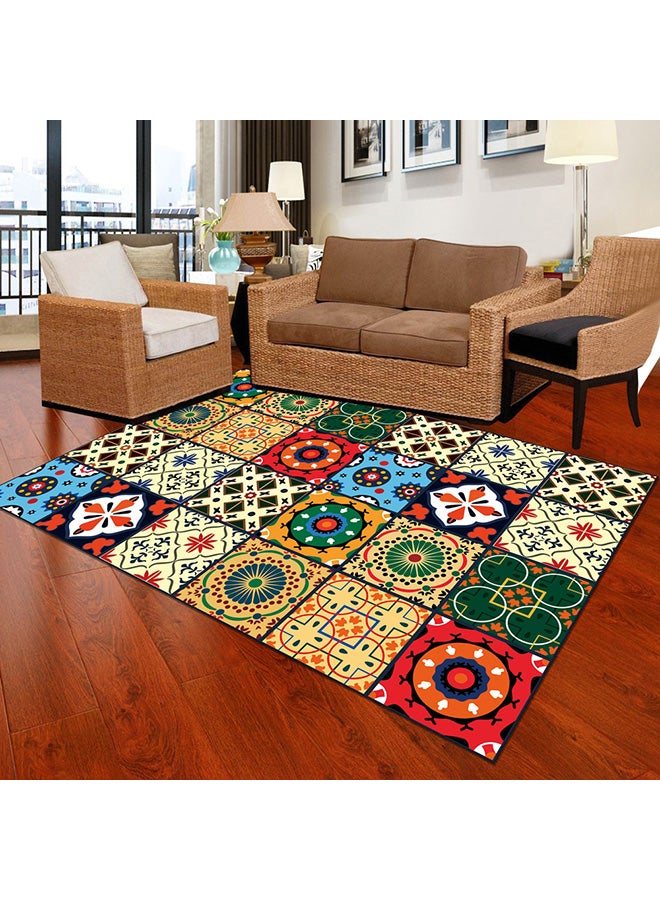 Retro Geometry Floral Pattern Living Room Carpet Multicolour 50 X 80cm - v1557563286/N24625550A_1