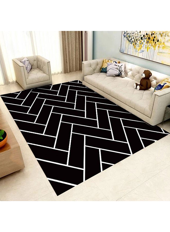 Angel city 3D Geometric Pattern Living Room Carpet Black 40X60cm - Image 2