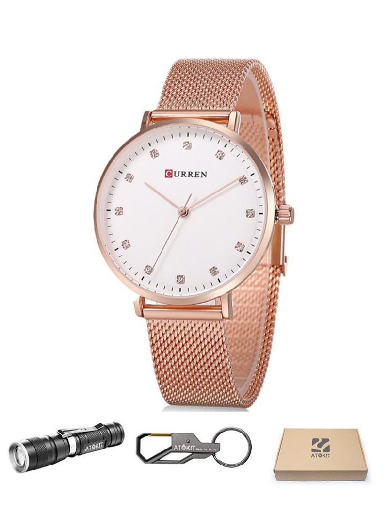 CURREN - women Metal Analog Watch 9023 - 30 mm - Rose Gold - Image 1