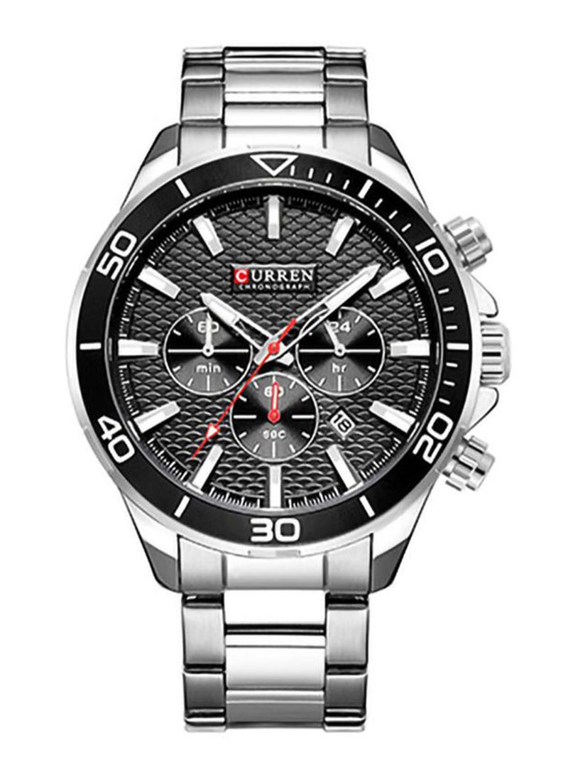 كارين ساعة يد بعقارب بسوار من المعدن طراز 8309 - 48 مم - فضي للرجال - Image 1