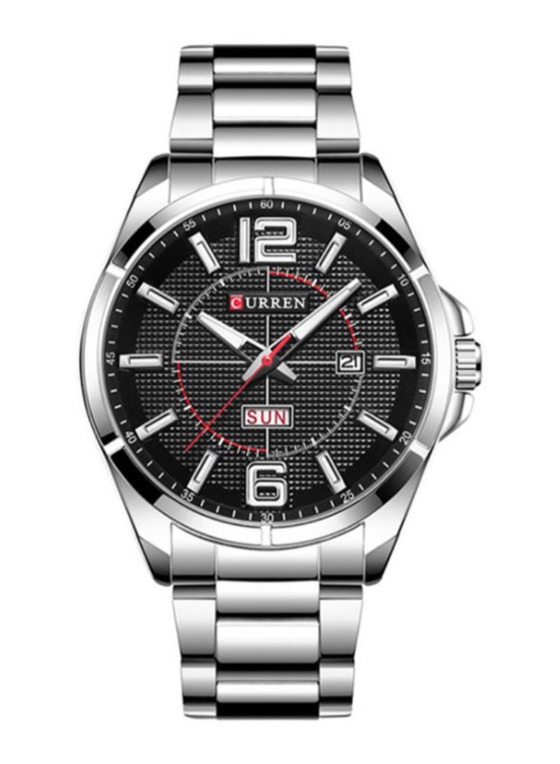 كارين ساعة يد بعقارب وسوار من المعدن طراز 8271 - 44 مم - فضي للرجال - Image 1