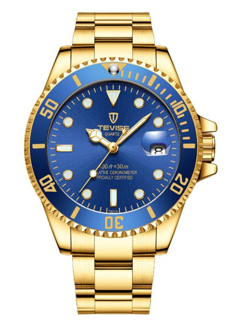 تيفيز ساعة يد بعقارب وسوار معدني طراز t801 men - Image 1