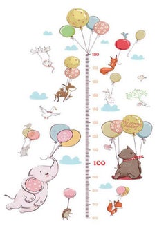 SOWUGI Cartoon Printed Height Measuring Wall Sticker Multicolour 60 x 90centimeter  - Image 1