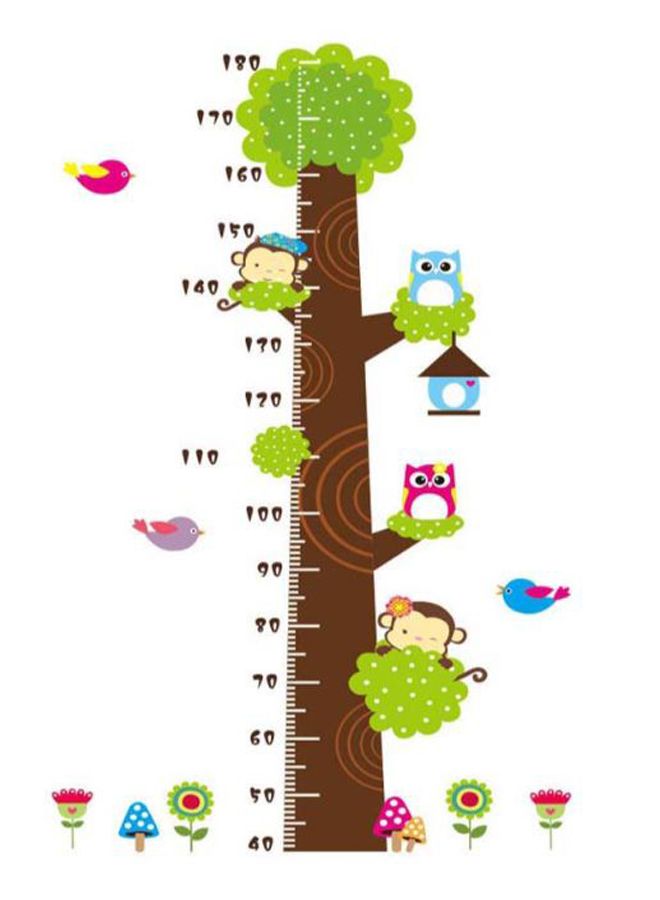صوجي لاصقة حائط لقياس الطول مطبوعة برسومات كرتونية متعدد الألوان 60 x 90Ø³Ù†ØªÙŠÙ…ØªØ± - Image 1