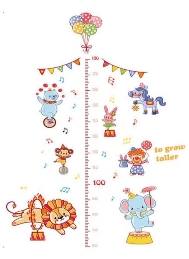 صوجي لاصقة حائط لقياس الطول مطبوعة برسومات كرتونية متعدد الألوان 60 x 90سم - Image 1