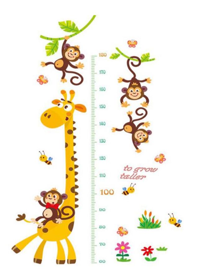 صوجي لاصقة حائط لقياس الطول مطبوعة برسومات كرتونية متعدد الألوان 60 x 90Ø³Ù†ØªÙŠÙ…ØªØ± - Image 1