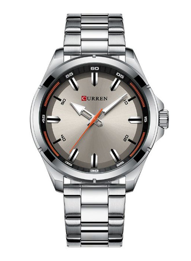 كارين ساعة يد بعقارب وسوار من الستانلس ستيل طراز 8320 - مقاس 46 مم - لون فضي للرجال - Image 1