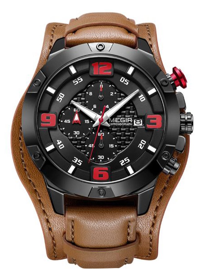 MEGIR men Leather Chronograph Watch 2099 - Image 1