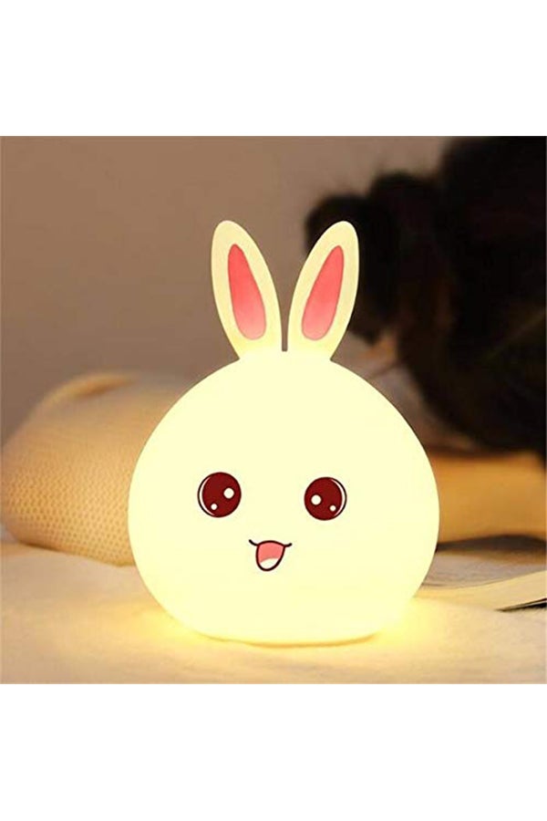 ماركة غير محددة مصباح LED ليلي يوضع بجانب السرير على شكل أرنب مع جهاز استشعار للمس أصفر/أحمر 20جرام  - Image 2