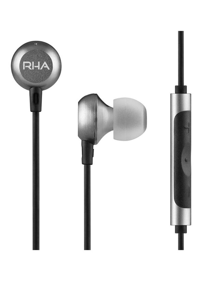 RHA In-Ear Wired Headphone With Mic Black/Grey - Image 1