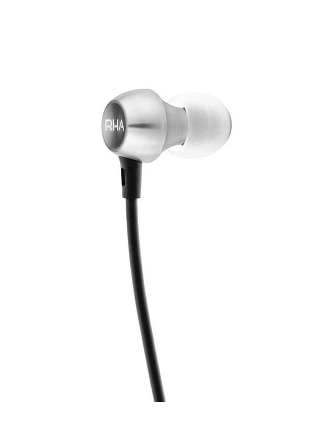 RHA In-Ear Wireless Bluetooth Headphone Silver/Black - Image 2