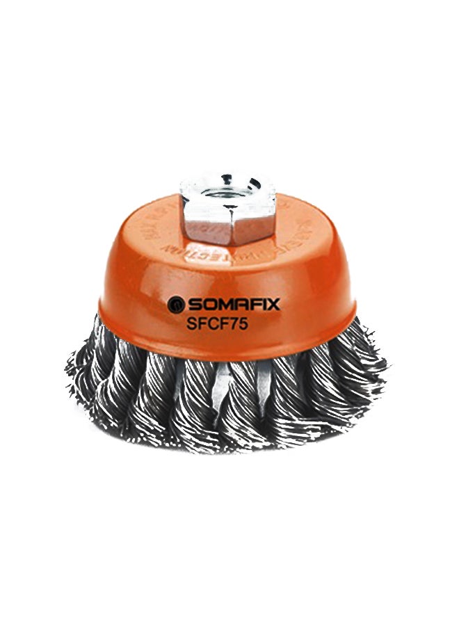 Somafix Knot Wire cup Brush Orange/Silver