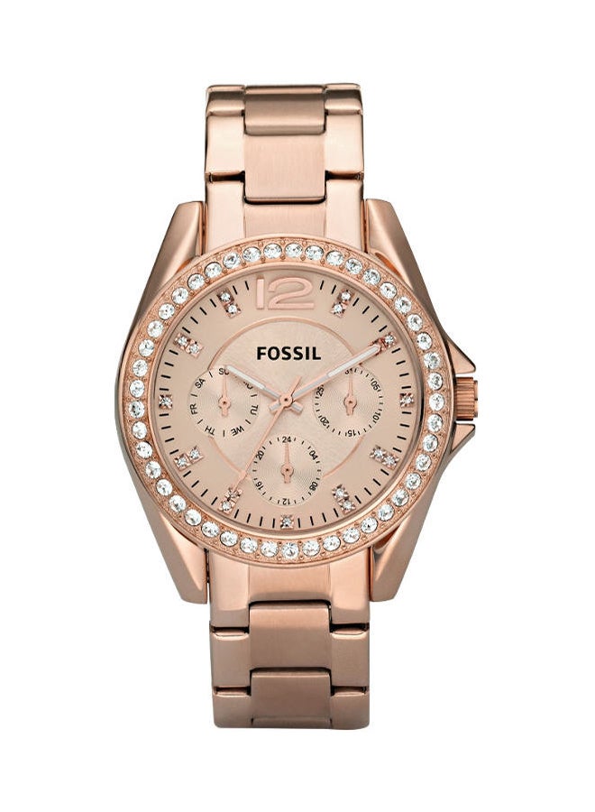 فوسيل ساعة يد بعقارب وسوار من الستانلس ستيل طراز Es2811P للنساء - Image 1