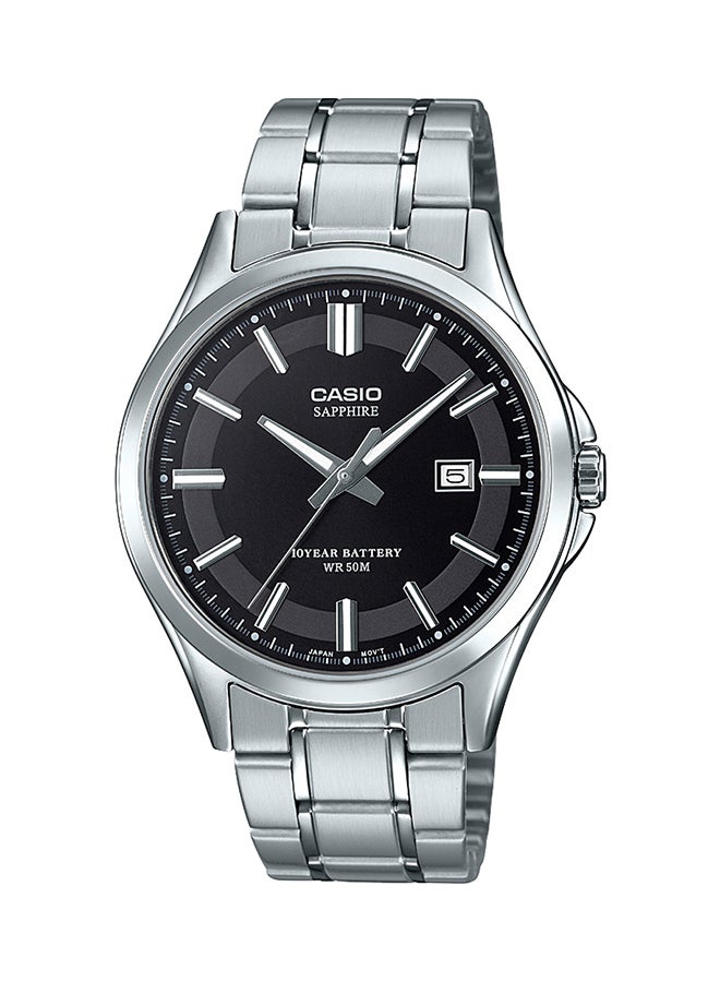 كاسيو ساعة يد بعقارب وسوار من الإستانلس ستيل طراز MTS-100D-1AVEF - مقاس 41 مم - لون فضي للرجال - Image 1