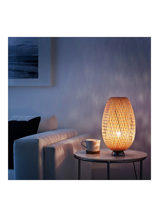 Rattan Bamboo Table Lamp Beige/Grey 40cm