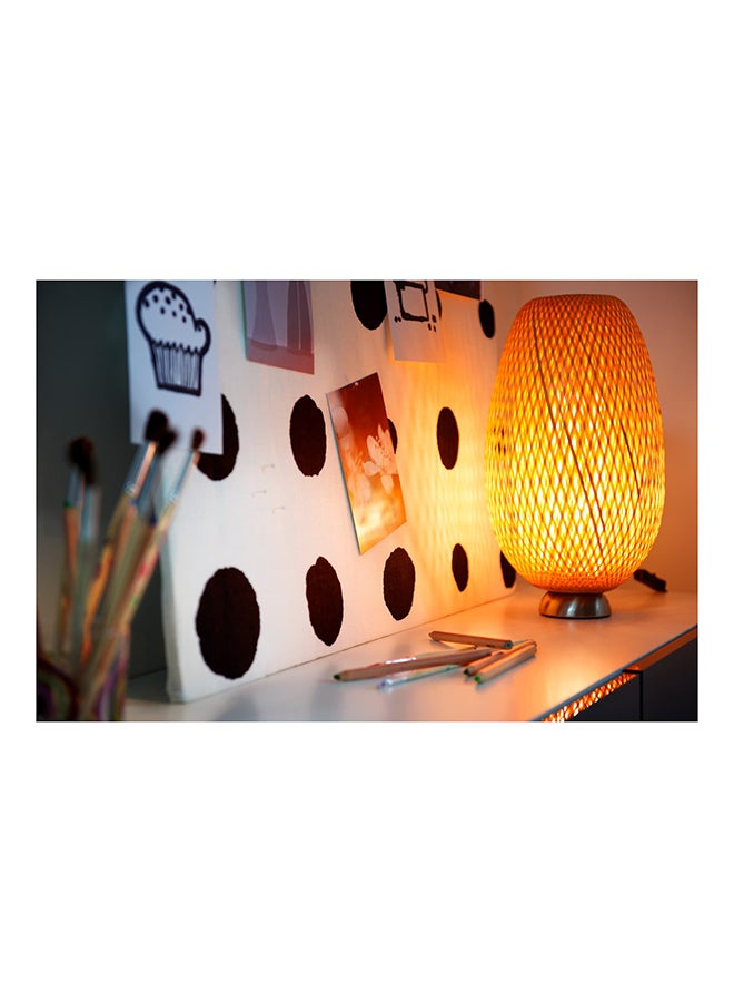 Rattan Bamboo Table Lamp Beige/Grey 40cm