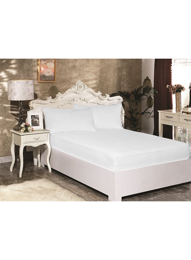 REGAL IN HOUSE 3-Piece Hotel Bed Sheet Cotton White 200*180+35cm  - Image 1