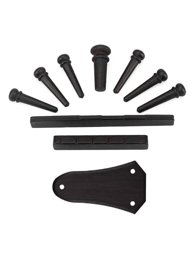 Generic - 10-Piece Ebony Acoustic Guitar Replacement Part Set - Image 1