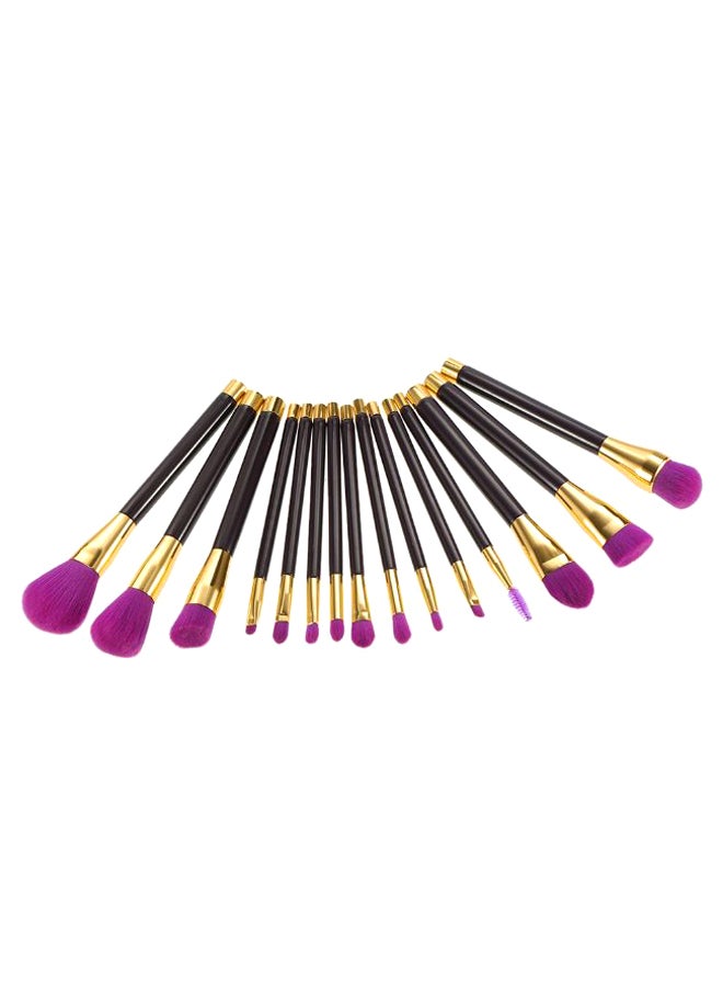 آنسيلف طقم فرش مكياج من 15 قطعة أسود/ذهبي - Image 1