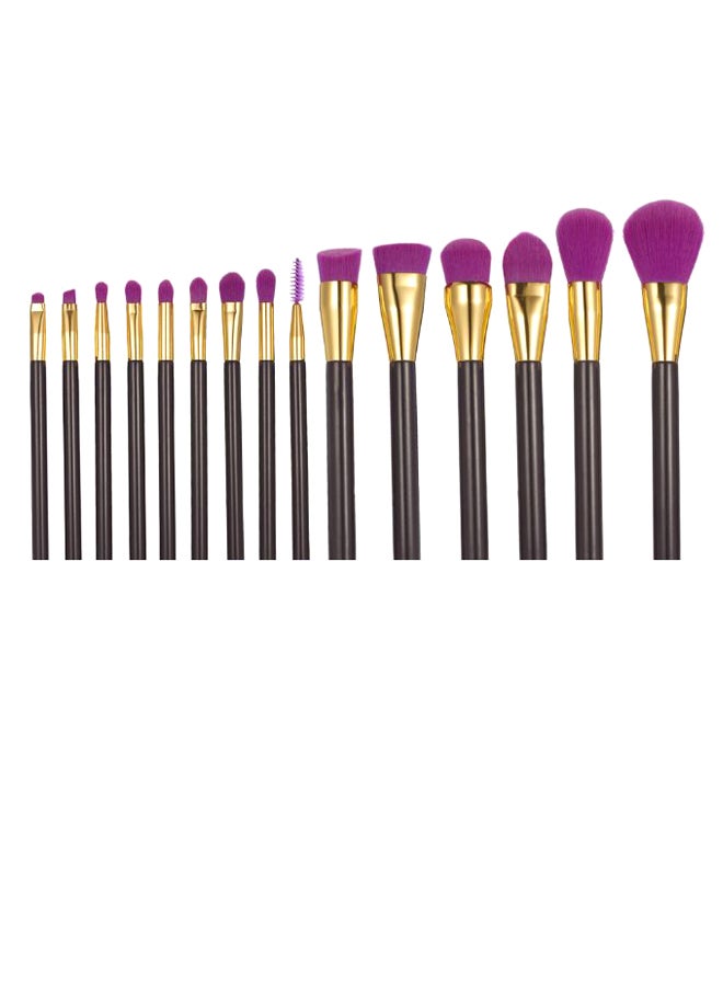 آنسيلف طقم فرش مكياج من 15 قطعة أسود/ذهبي - Image 2