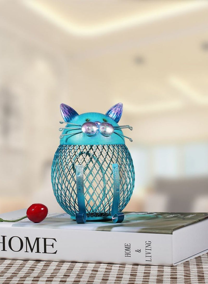TOOARTS - Kitten Decorative Piggy Bank Blue - Image 1