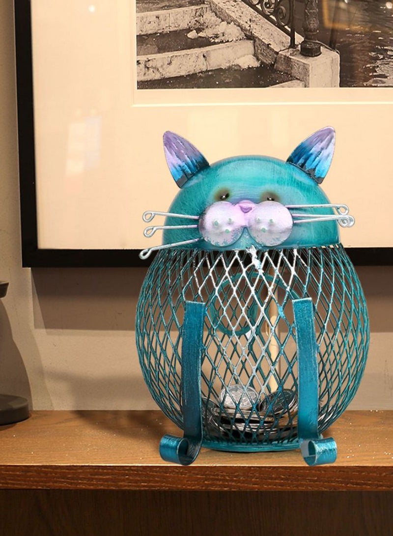 TOOARTS - Kitten Decorative Piggy Bank Blue - Image 1