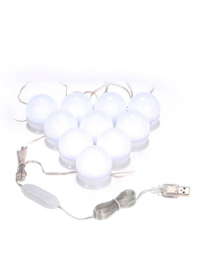 10-Piece Make Up Mirror LED Lighting Set White 