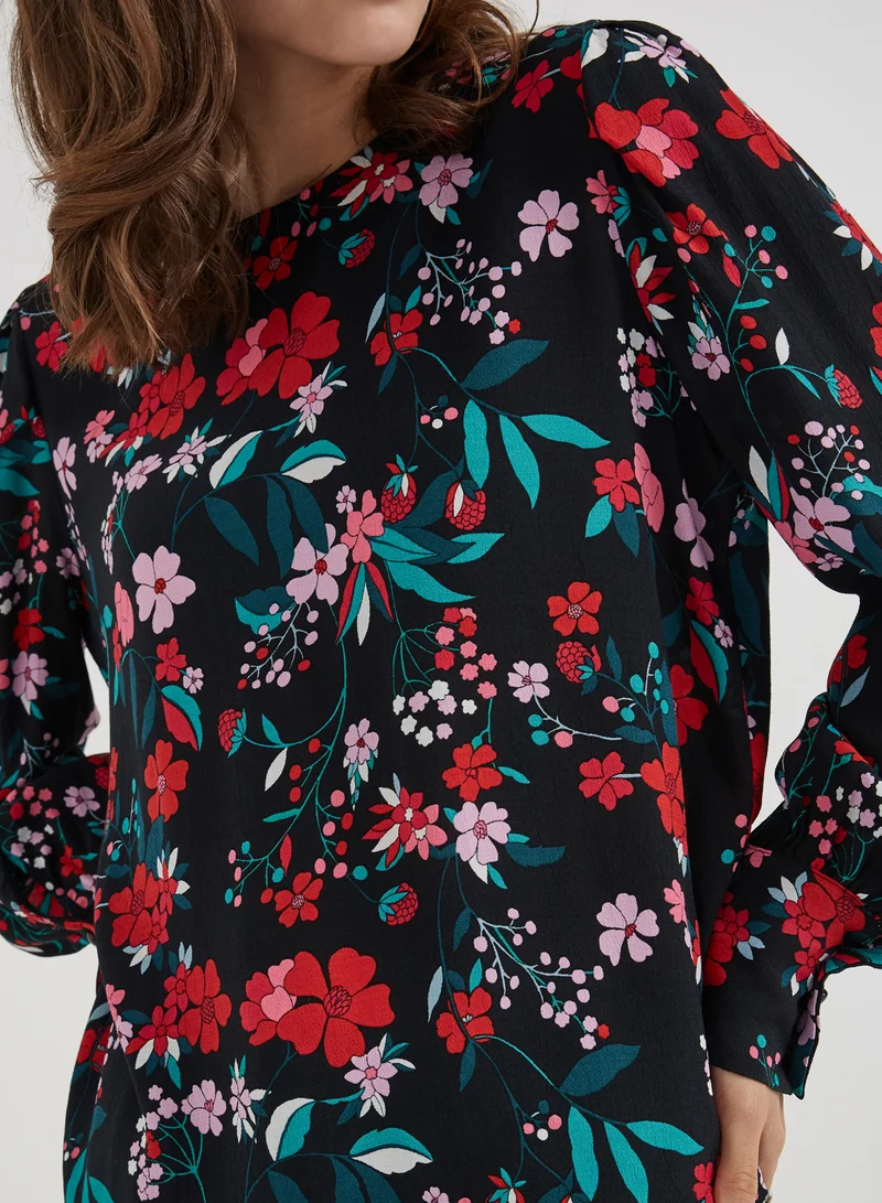 LOST INK Classic Style Floral Print Blouse Multicolour