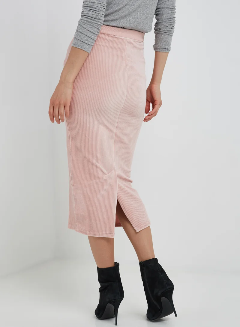 LOST INK Bib Pocket Jumbo Rib Pencil Pink