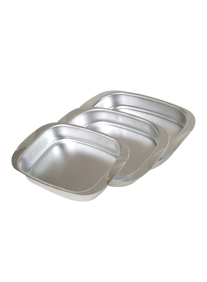Newflon 3 Piece Oven Dish Silver 25x29x31cm