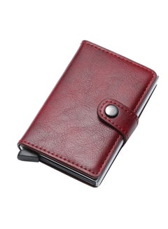 Generic Automatic PU Leather Credit Card Holder Red  - Image 1
