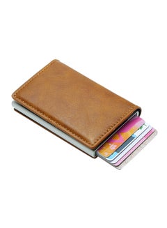 Generic Automatic PU Leather Credit Card Holder Brown  - Image 2