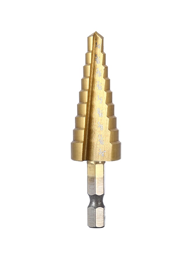 Generic - 3-Piece Hss 6541 Hex Shank Step Cone Titanium Coated Step Drill Bit Gold - Image 1