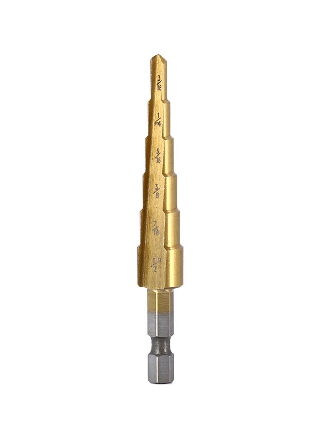 Generic - 3-Piece Hss 6541 Hex Shank Step Cone Titanium Coated Step Drill Bit Gold - Image 1