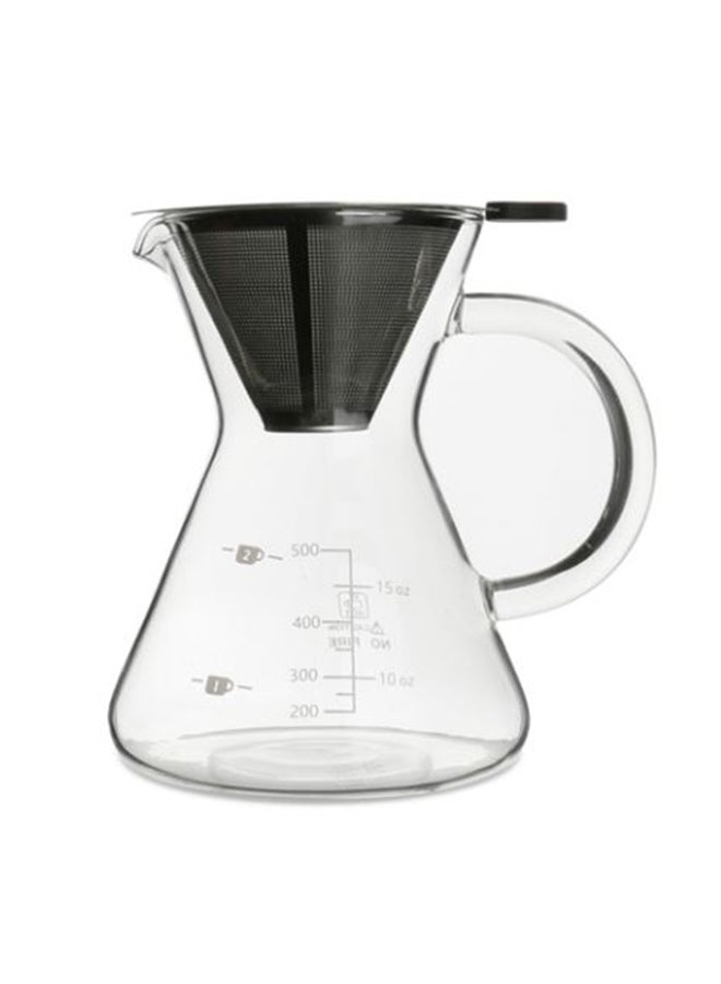 kisshome - Pour Over Glass Coffee Maker G-63 Silver - Image 1