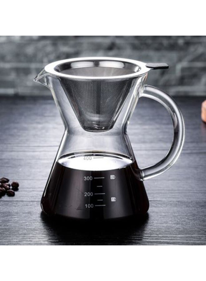 kisshome - Pour Over Glass Coffee Maker G-63 Silver - Image 1