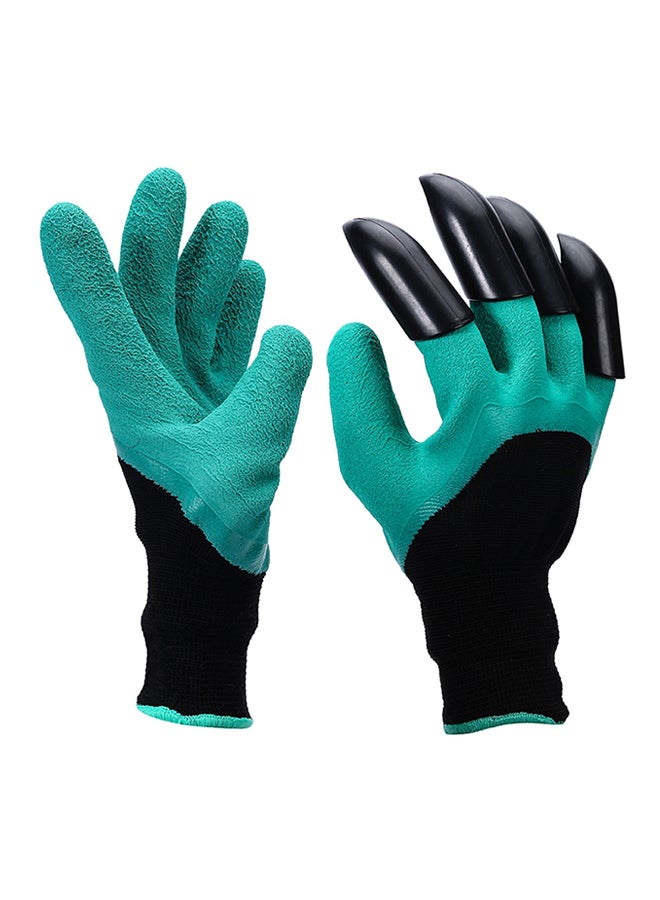Generic Garden Gloves With 4 Abs Plastic Claws For Garden Digging Planting 1 Pair Drop Green  - Image 1