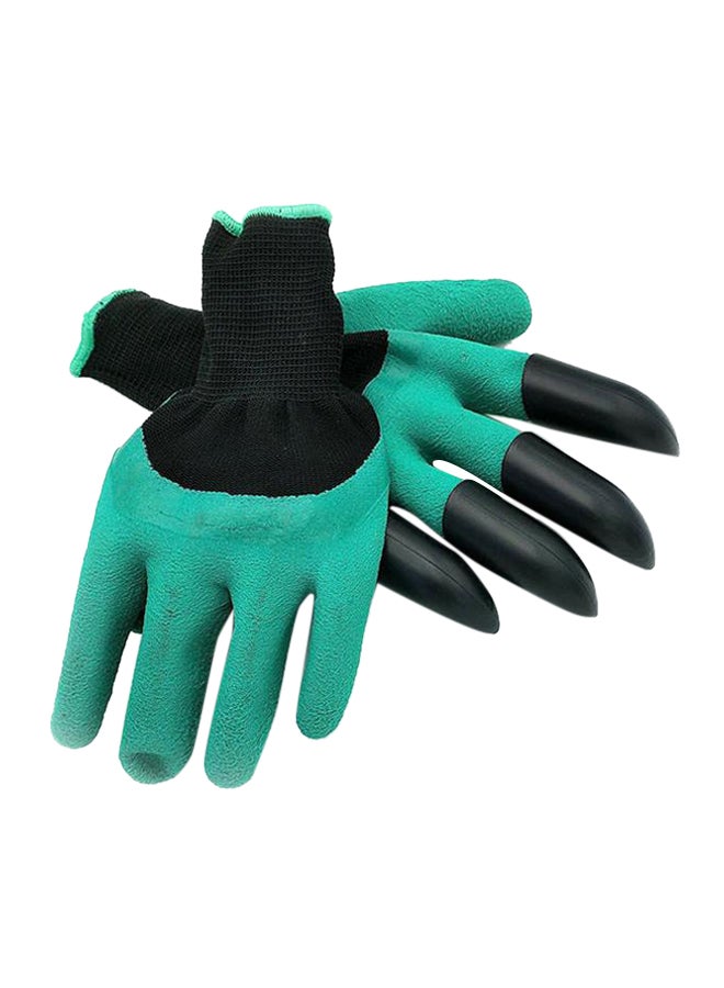 Generic Garden Gloves With 4 Abs Plastic Claws For Garden Digging Planting 1 Pair Drop Green  - Image 2