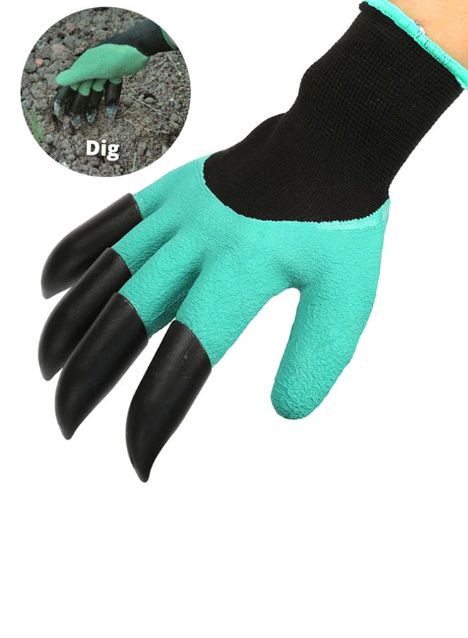 Generic Garden Gloves With 4 Abs Plastic Claws For Garden Digging Planting 1 Pair Drop Green  - Image 4