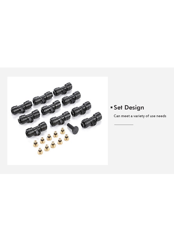Angel city 10-Piece Misting Nozzles Kit Patio Cooling System Irrigation Accessories Set Black  - Image 2