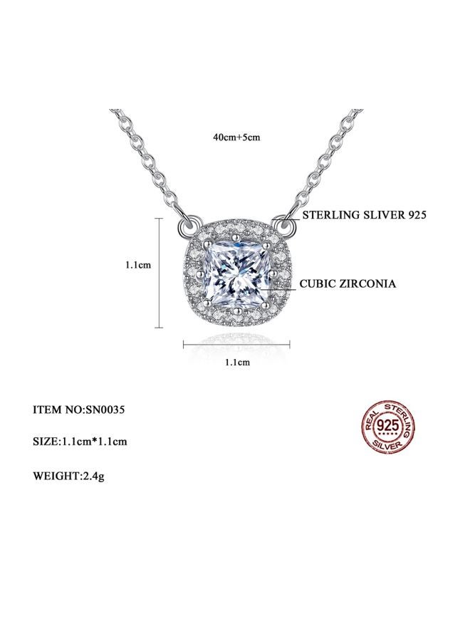 viennois - 925 Sterling Silver Cubic Zirconia Embellished Pendant Necklace - Image 1